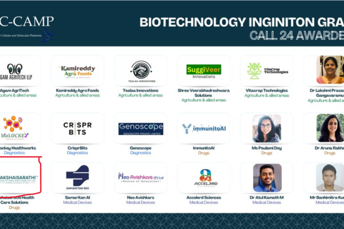 AWARD BY BIOTECHNOLOGY IGNITION GRANT (BIG) by the BIRAC